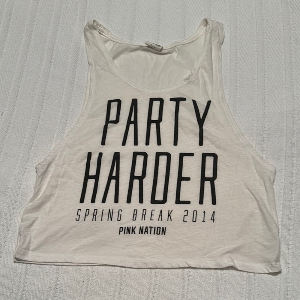 Like new Victoria's Secret PINK White Top with Black Logo